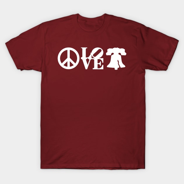 Peace Philadelphia Love Liberty Bell Peace Love Philly Fan Favorite T-Shirt by TeeCreations
